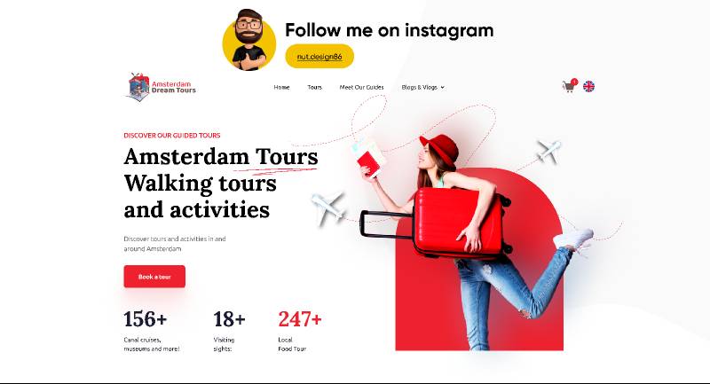 Amsterdam tours landing page figma template