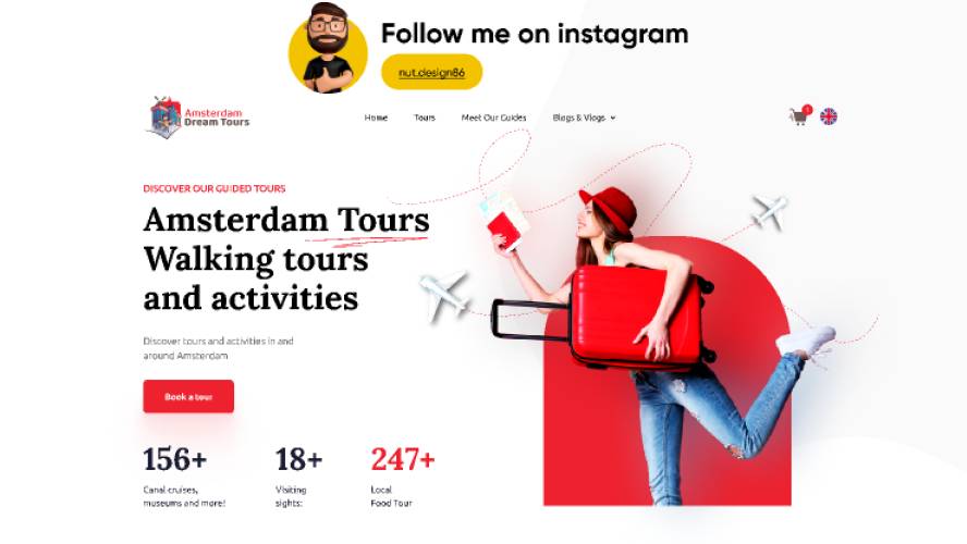 Amsterdam tours landing page figma template