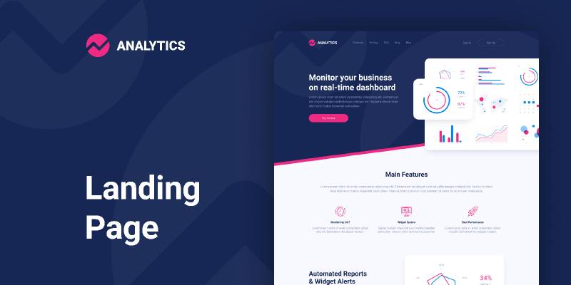 Analytics — Landing Page Design figma templates free