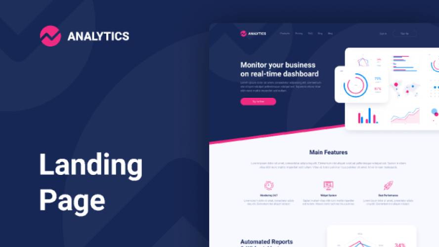 Analytics — Landing Page Design figma templates free