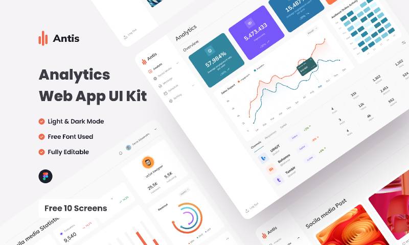 Analytics Web App UI Kit Figma Website Template