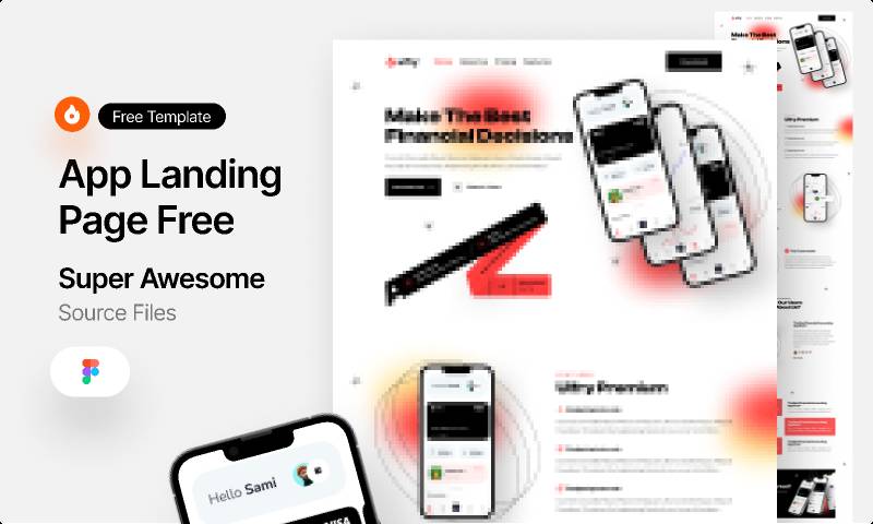 App Landing Page Finance Bank Money Figma Template