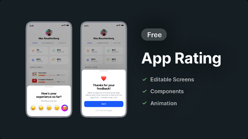 App Ratings Animation & Components Figma Free Download