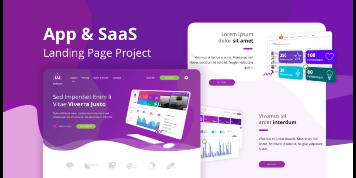 App Saas Landing Page Figma Website Template