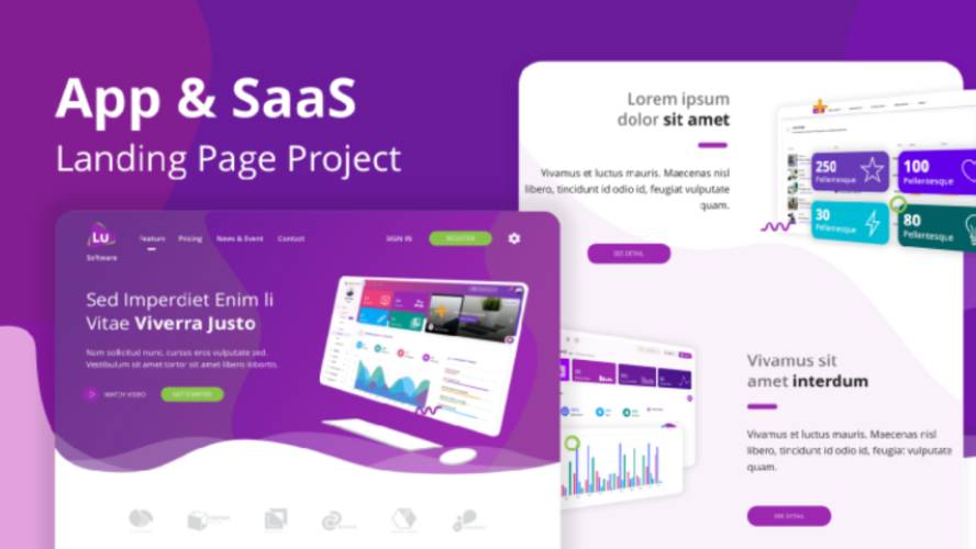 App Saas Landing Page Figma Website Template