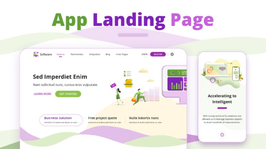 App SaaS Landing Page Figma Website Template