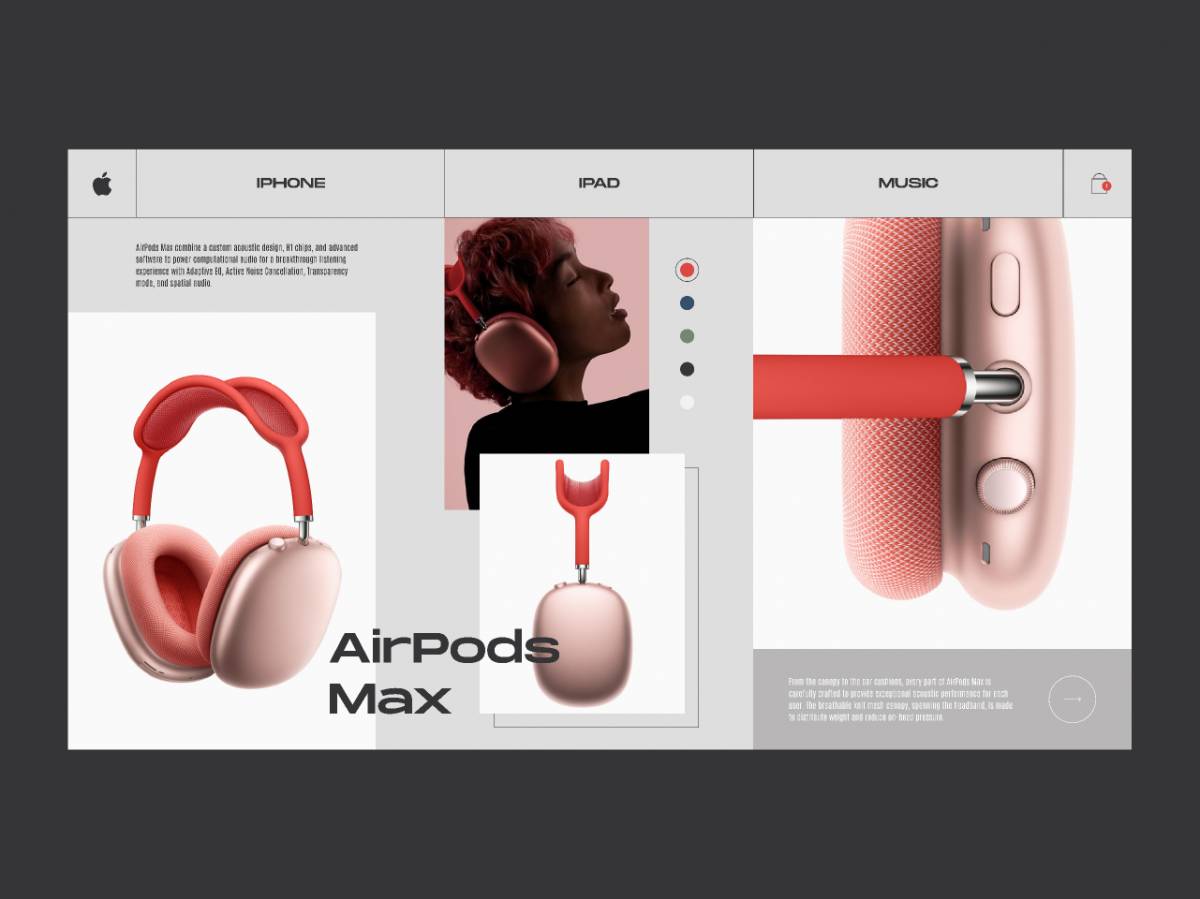 Apple AirPods Max - Product card concept design figma free