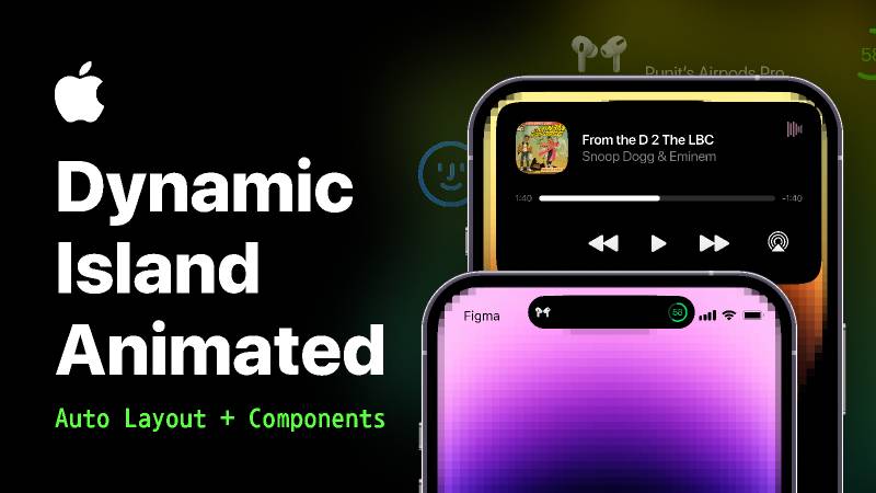 Apple Dynamic Island Animated - Auto Layout Figma Ui Kit