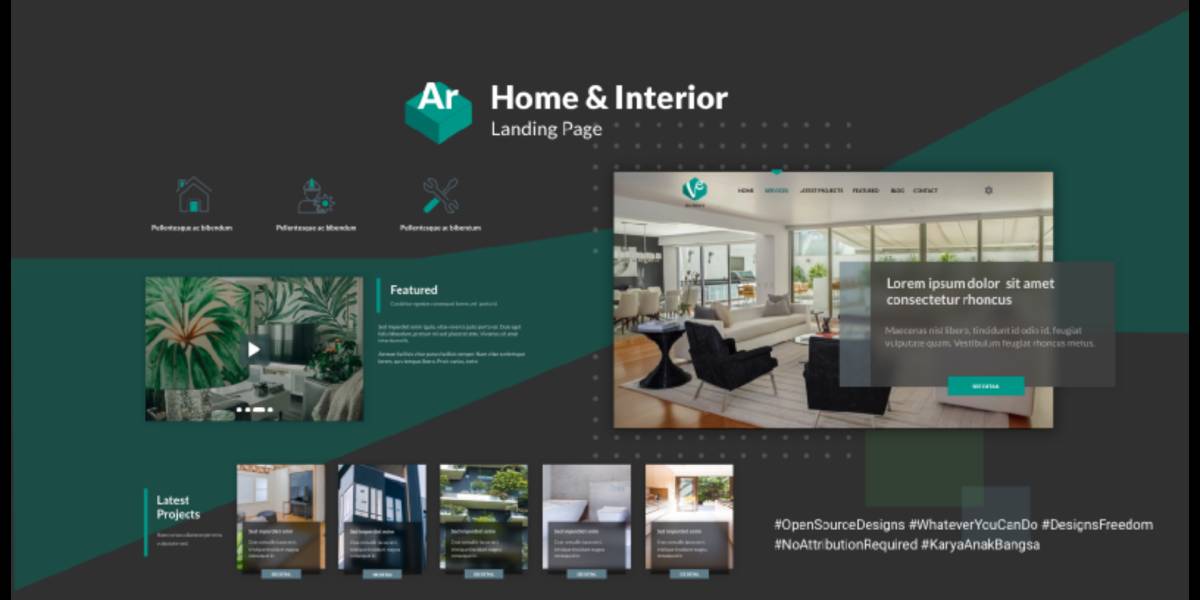 Architecture Interior Designs Landing Page Figma Template