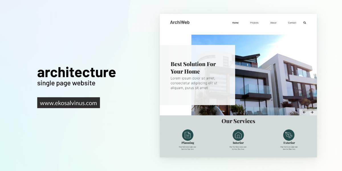 Architecture Single Page Web Design Figma Template