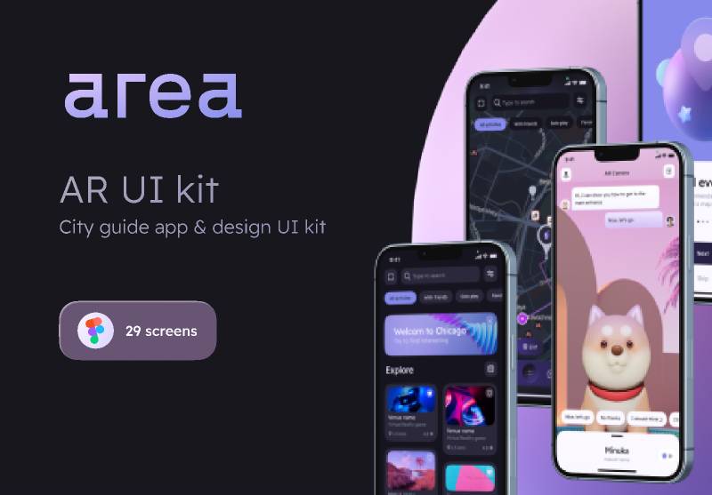 AREA – AR city guide UI kit Figma Mobile Template
