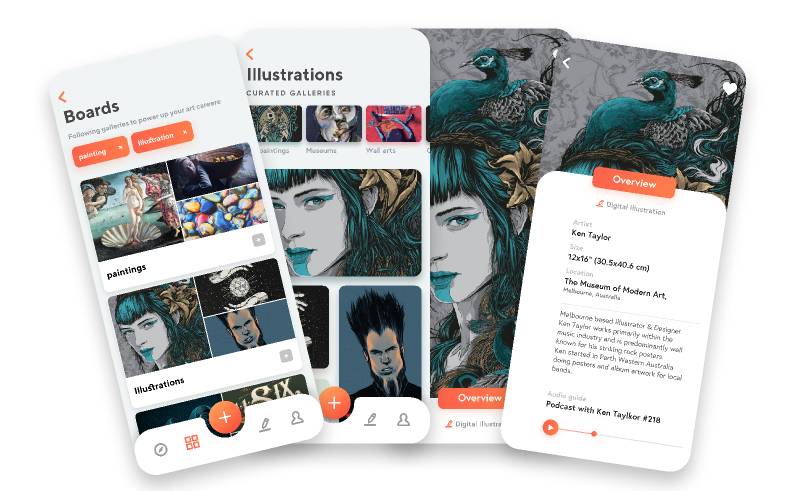 Art gallery app UI Figma Free