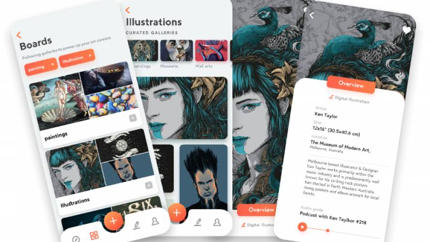 Art gallery app UI Figma Free