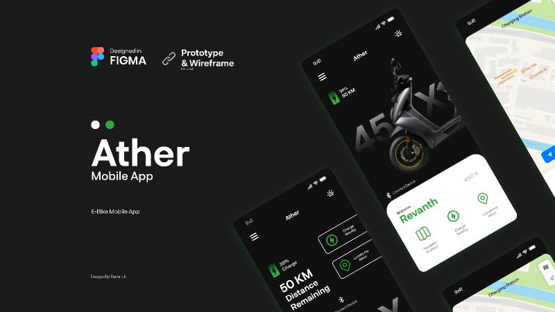 Ather App - eBike Application Figma Mobile Template