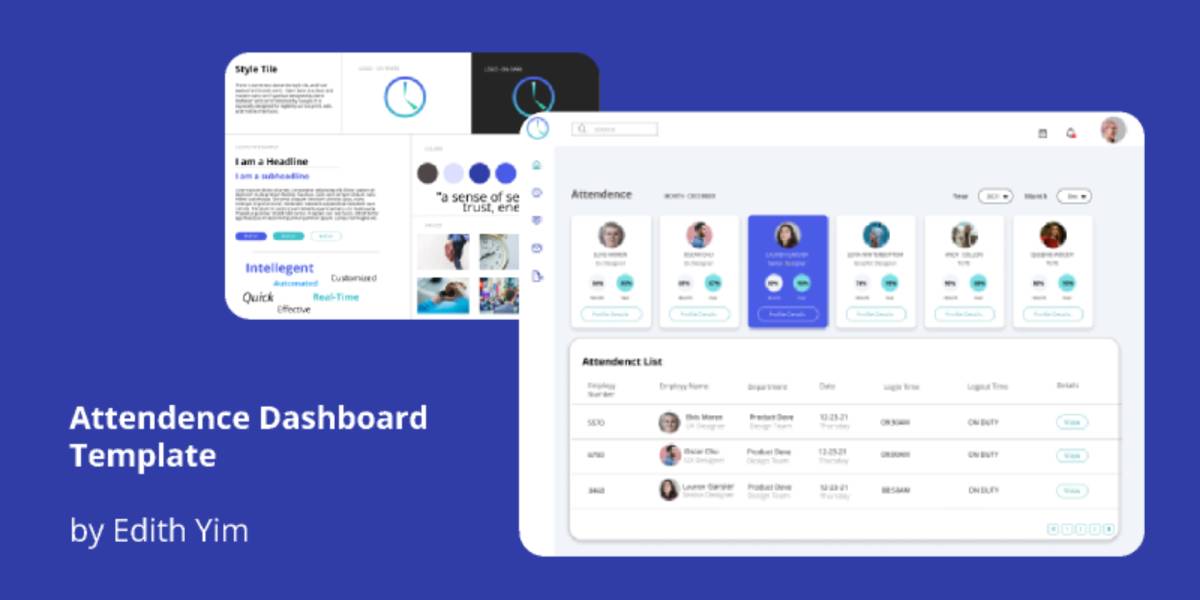 Attendence dashboard figma website template