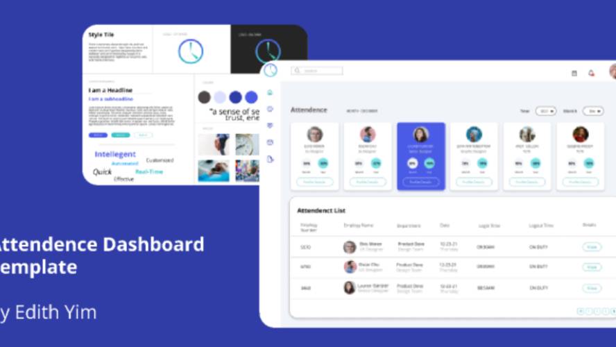 Attendence dashboard figma website template