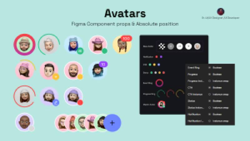 Avatar Free - Latest Component Properties Figma Ui Kit