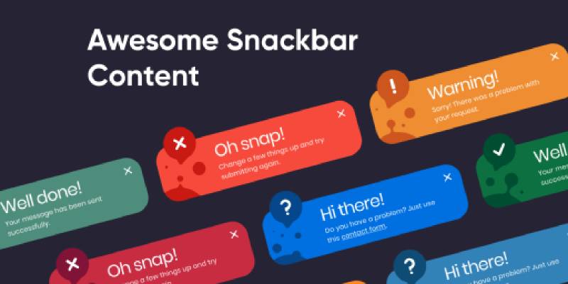 Awesome Snackbar Content - Flutter Figma Template
