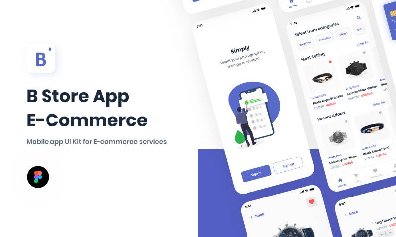 B Store App E-Commerce Figma Template | UI4Free