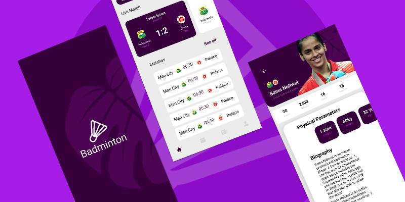 Badminton App Figma mobile template