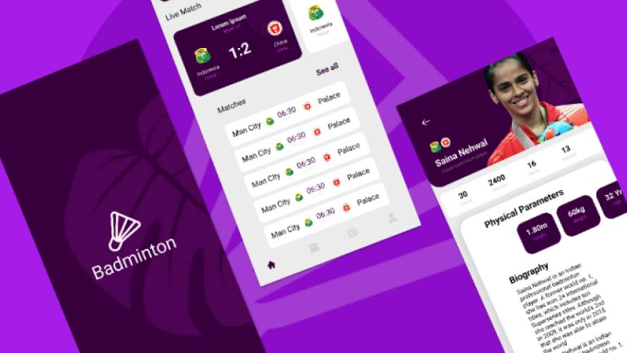 Badminton App Figma mobile template