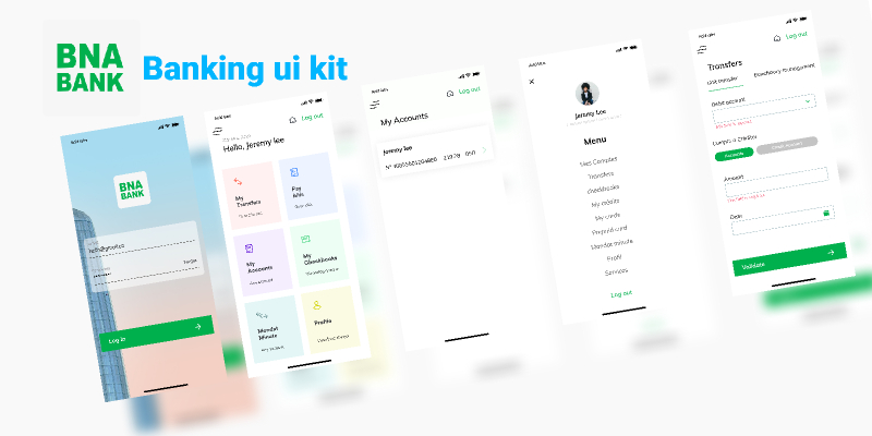 Banking ui kit Figma templates