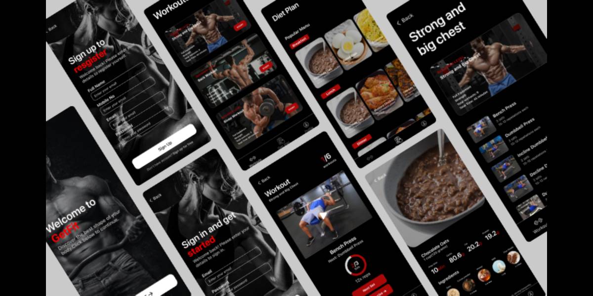 Basic Fitness App Figma Mobile Template