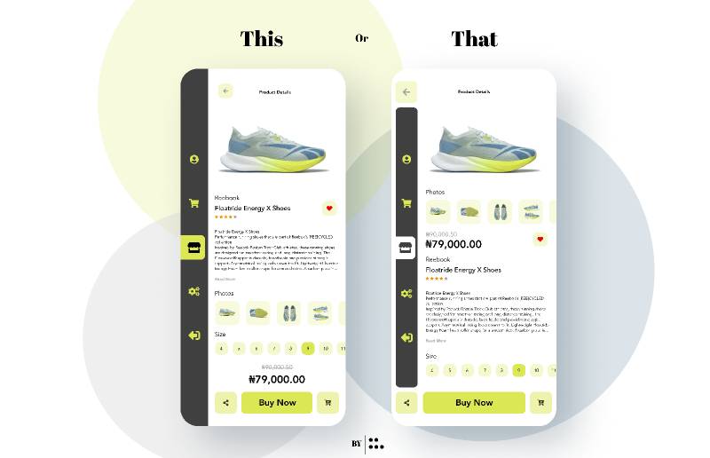 Bata / Shoe Product page - sidebar menu figma design