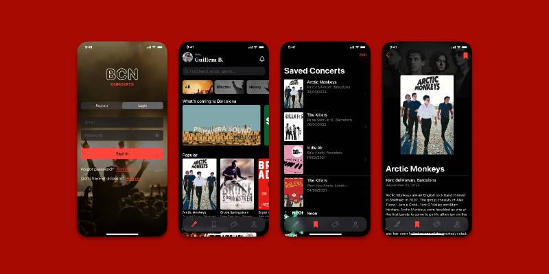 BCN Concerts app figma template