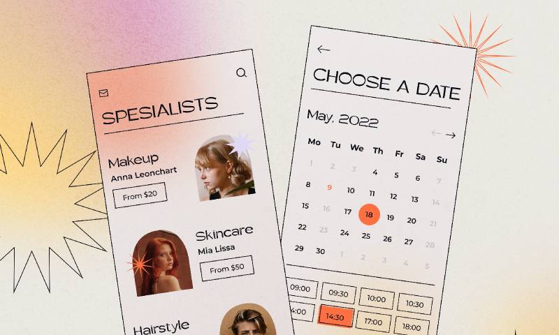 Beauty Service Booking App Figma Mobile Template