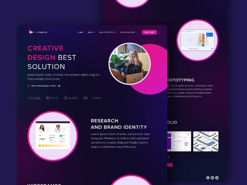 becreative design agency - Figma landing page