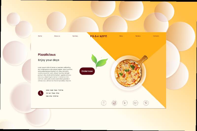 Beginner pizza website design figma