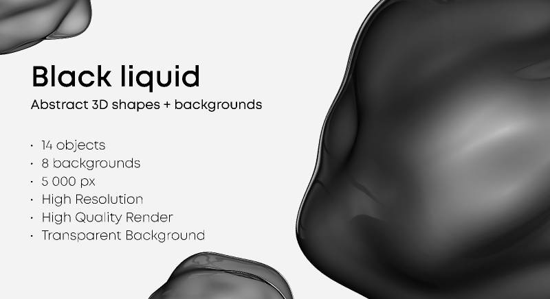 Black liquid (abstract shapes) Figma Template