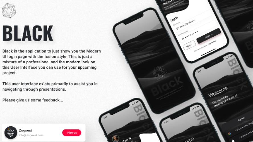 Black Ui Login Figma Mobile App Template