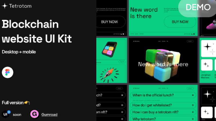 Blockchain website UI Kit Figma Free Download