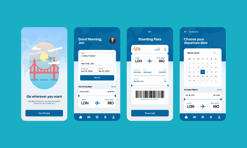 Boarding Pass Figma Mobile App Template