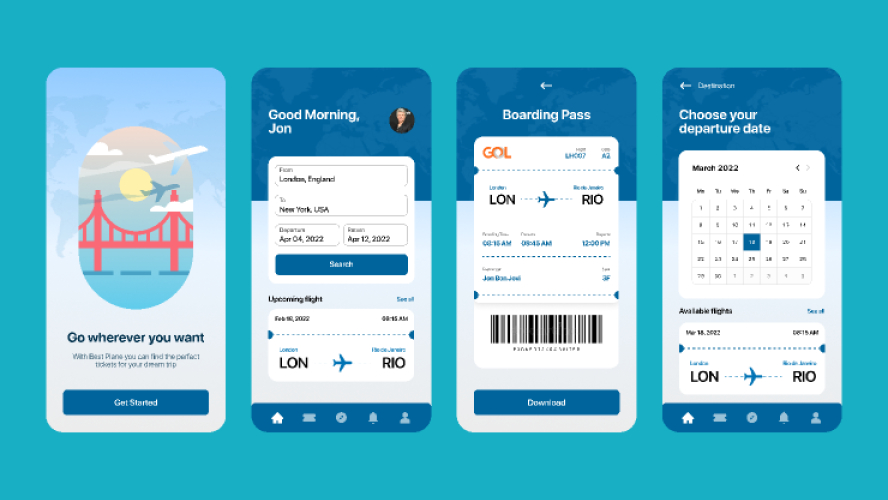 Boarding Pass Figma Mobile App Template