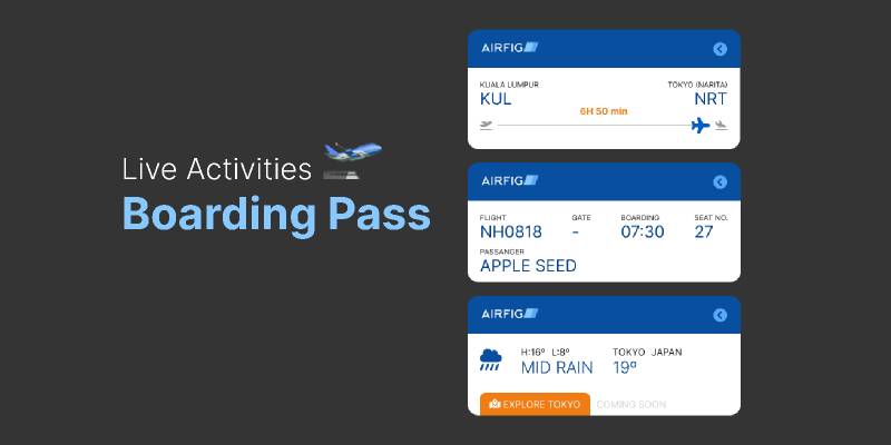 Boarding Pass Live Activities Figma Prototype