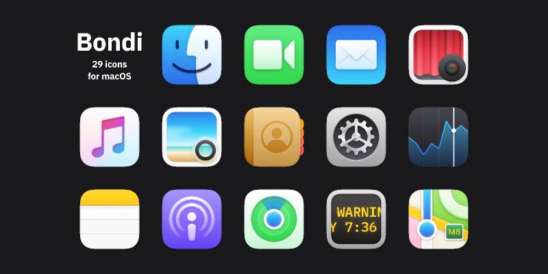 Bondi Icons for macOS Figma mockup