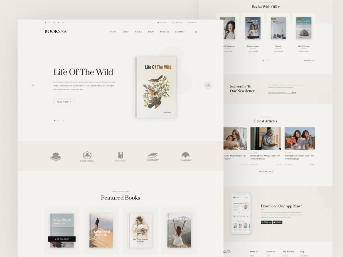 Booksaw – Free Book Store Figma Website Template