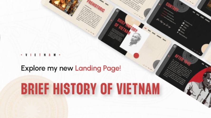 Brief History of Vietnam Landing Page Figma Website Template