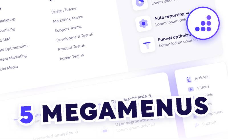 BRIX Website Dropdown Megamenus Figma Element