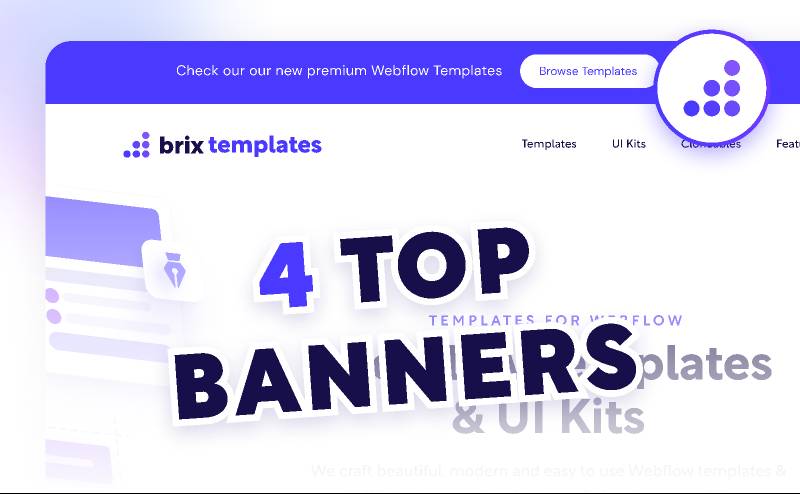 BRIX Website Top Notification Bar Figma Element
