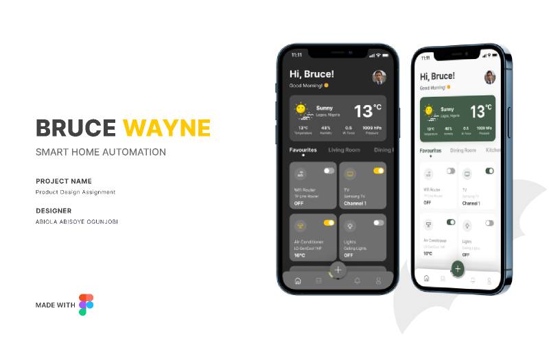 Bruce Wayne Smart Home Application Figma Template