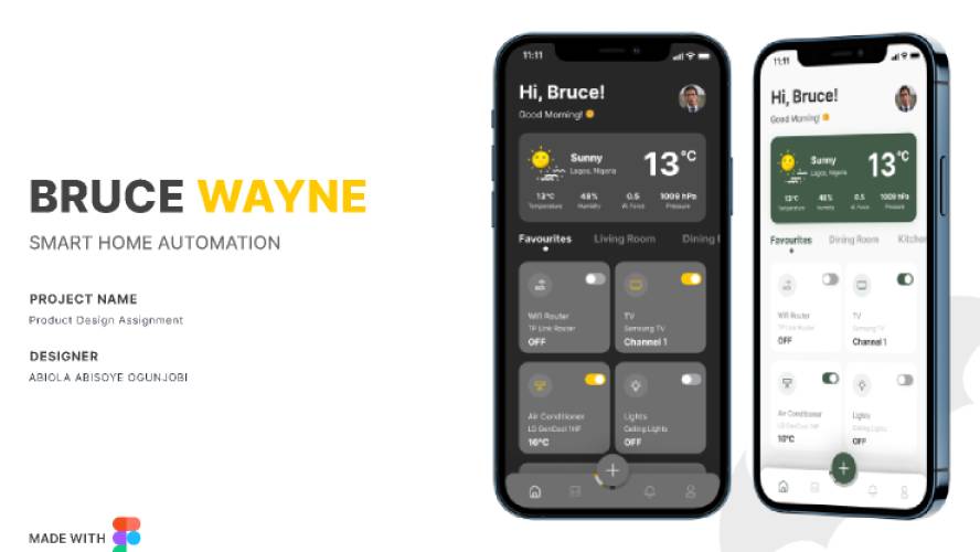 Bruce Wayne Smart Home Application Figma Template