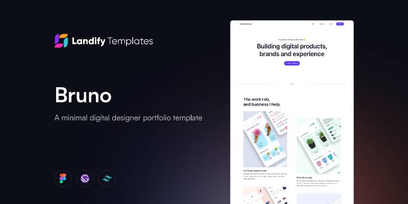 Bruno – Designer Portfolio Template Figma Template