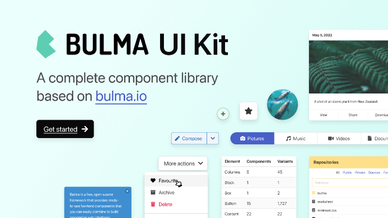 Bulma UI Kit Figma Free Download