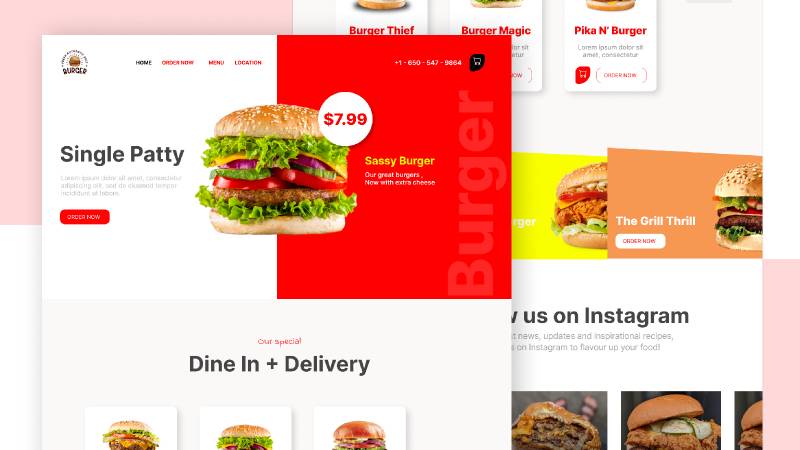 Burger Company - Website UI Figma Template
