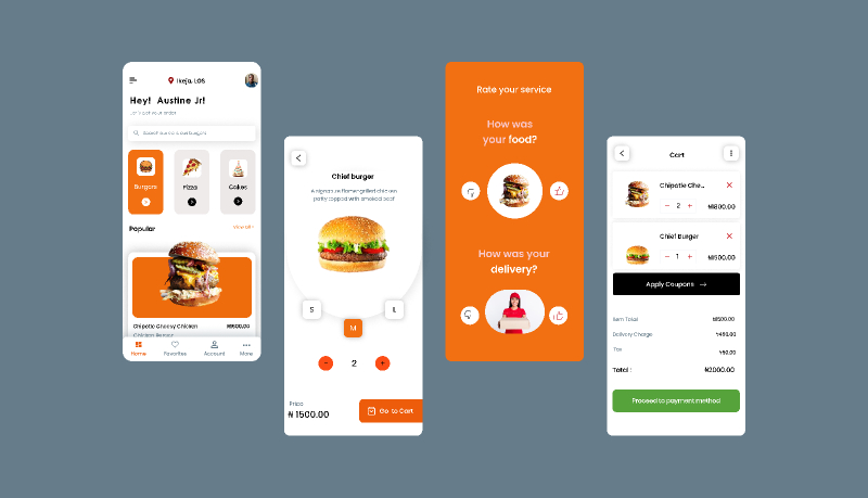 Burger Figma Mobile App Free Template
