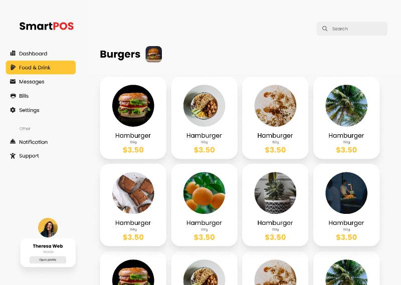 Burger UI Figma free website